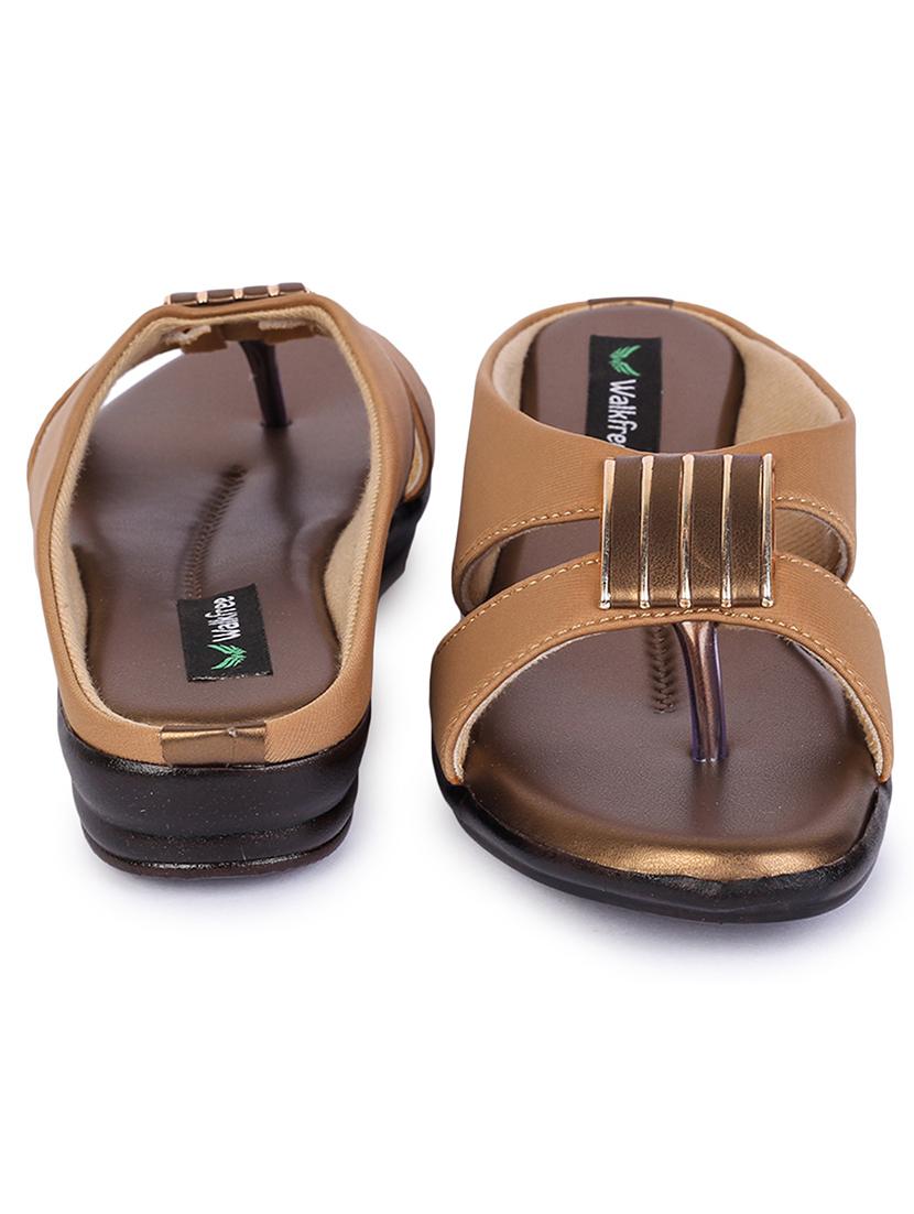 brown synthetic slip on sandals - 21000623 - Standard Image - 3