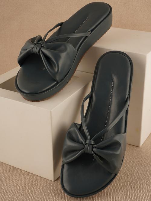 grey synthetic slip on sandals - 21000730 -  Standard Image - 0