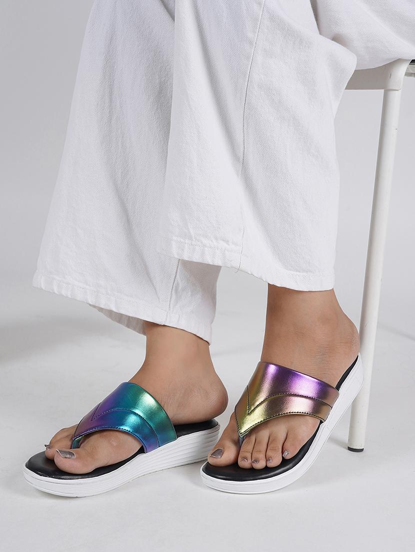 black synthetic slip on sandals - 21000750 - Zoom Image - 0