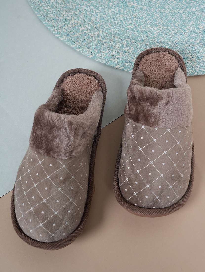 brown fur slip on flip flops - 21004303 - Zoom Image - 0