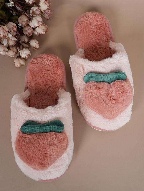 pink fur slip on flip flops - 21004321 -  Standard Image - 0