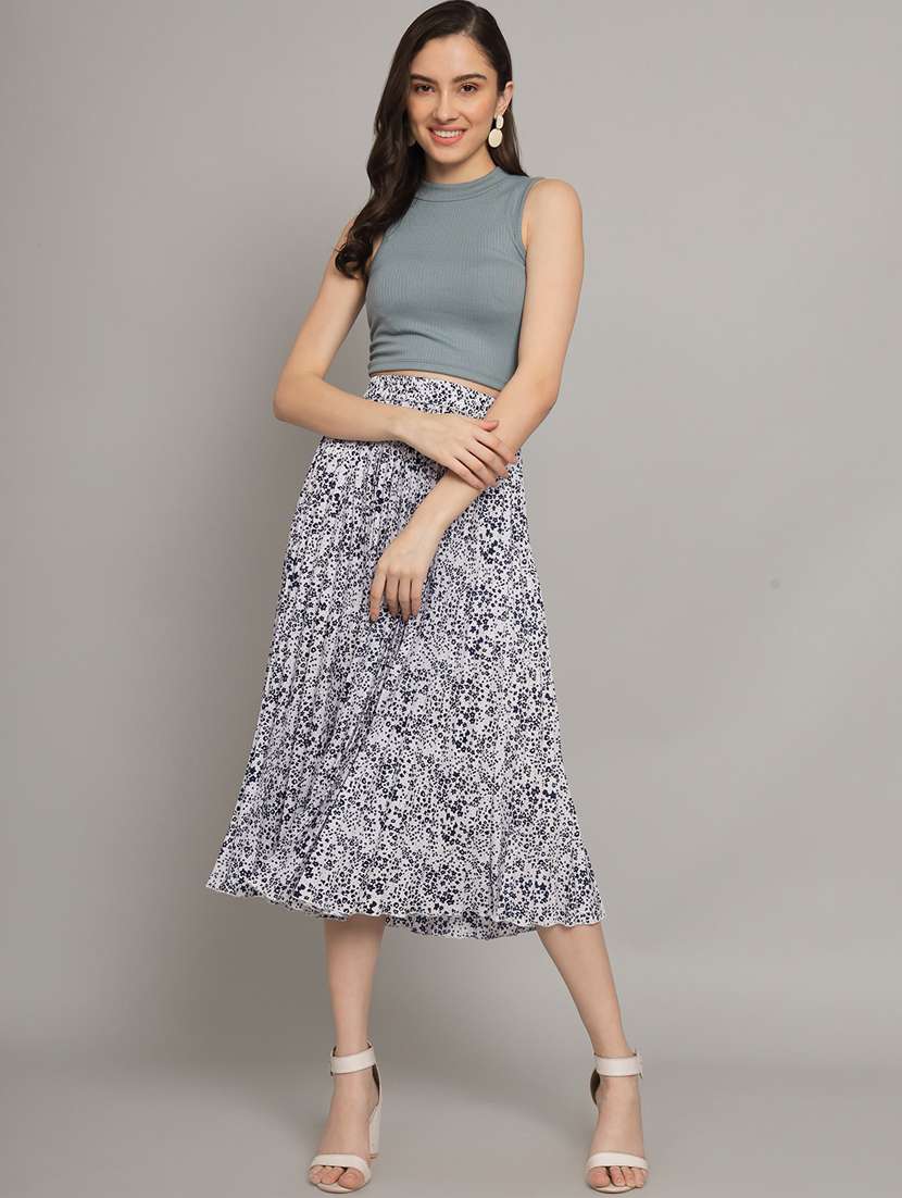 white floral printed detailed skirt - 21008443 - Standard Image - 3