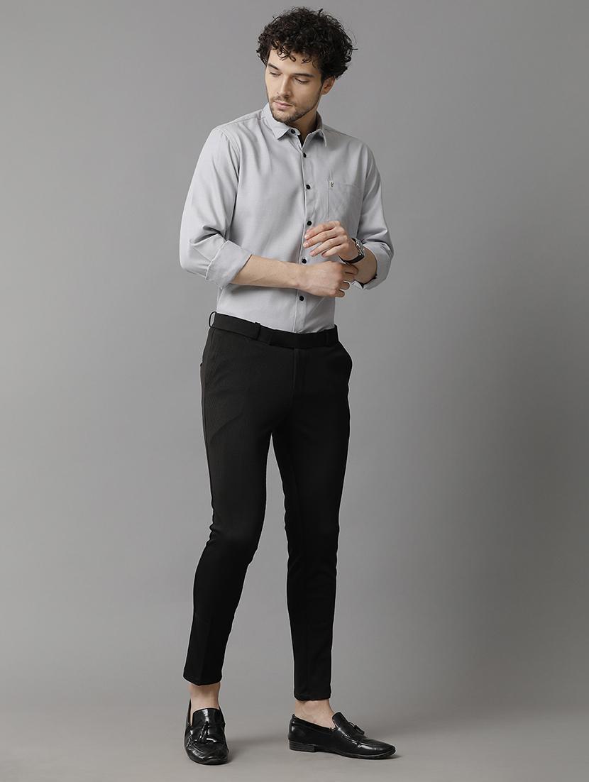 light grey cotton casual shirt - 21009207 - Standard Image - 3