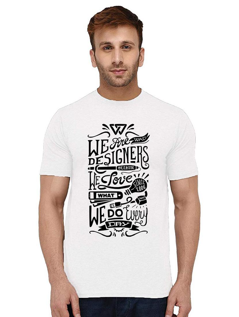 men round neck front print t-shirt - 21009995 - Zoom Image - 0