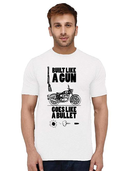 men round neck front print cotton t-shirt - 21010032 - Standard Image - 0