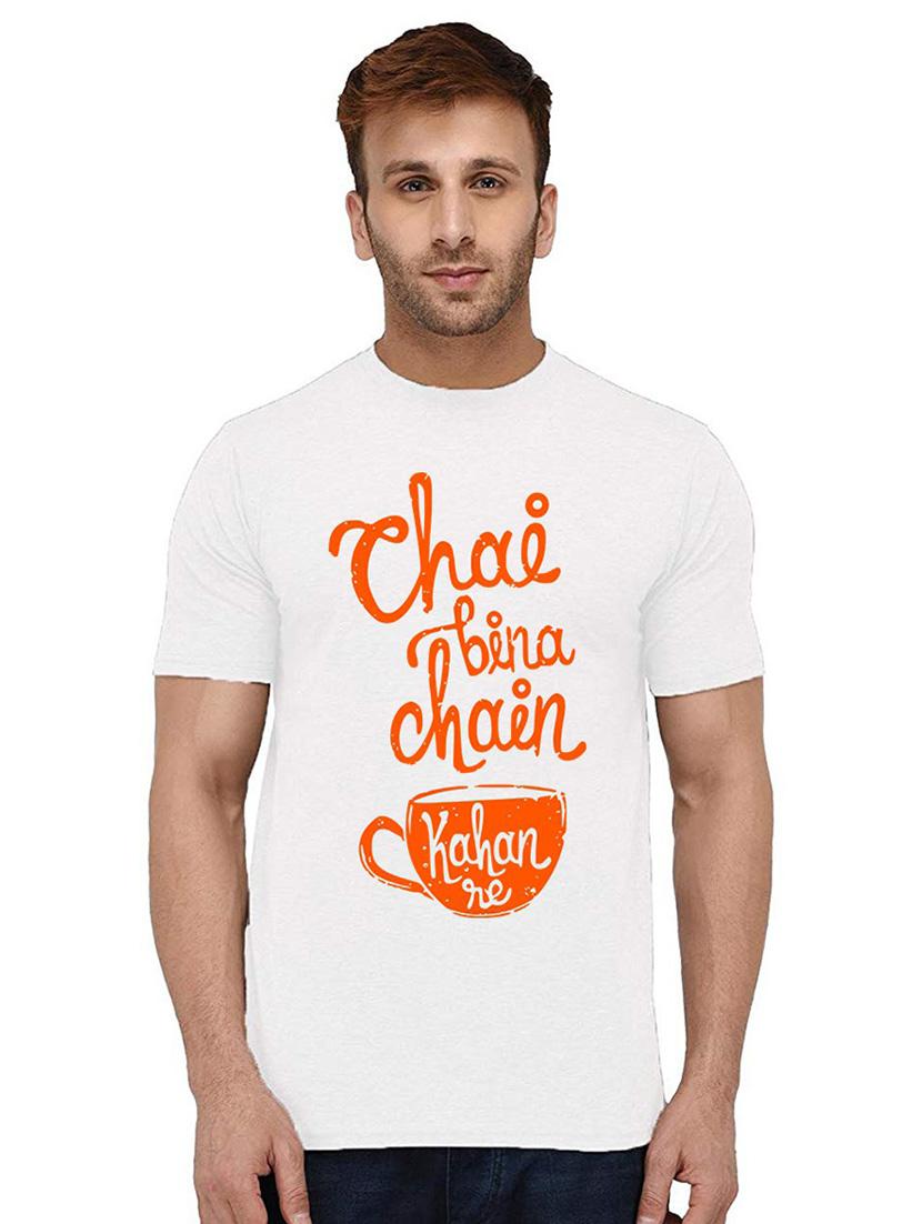 men round neck front print t-shirts - 21010085 - Zoom Image - 0