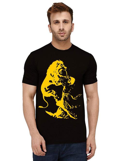 men round neck front print t-shirt - 21010467 - Standard Image - 0