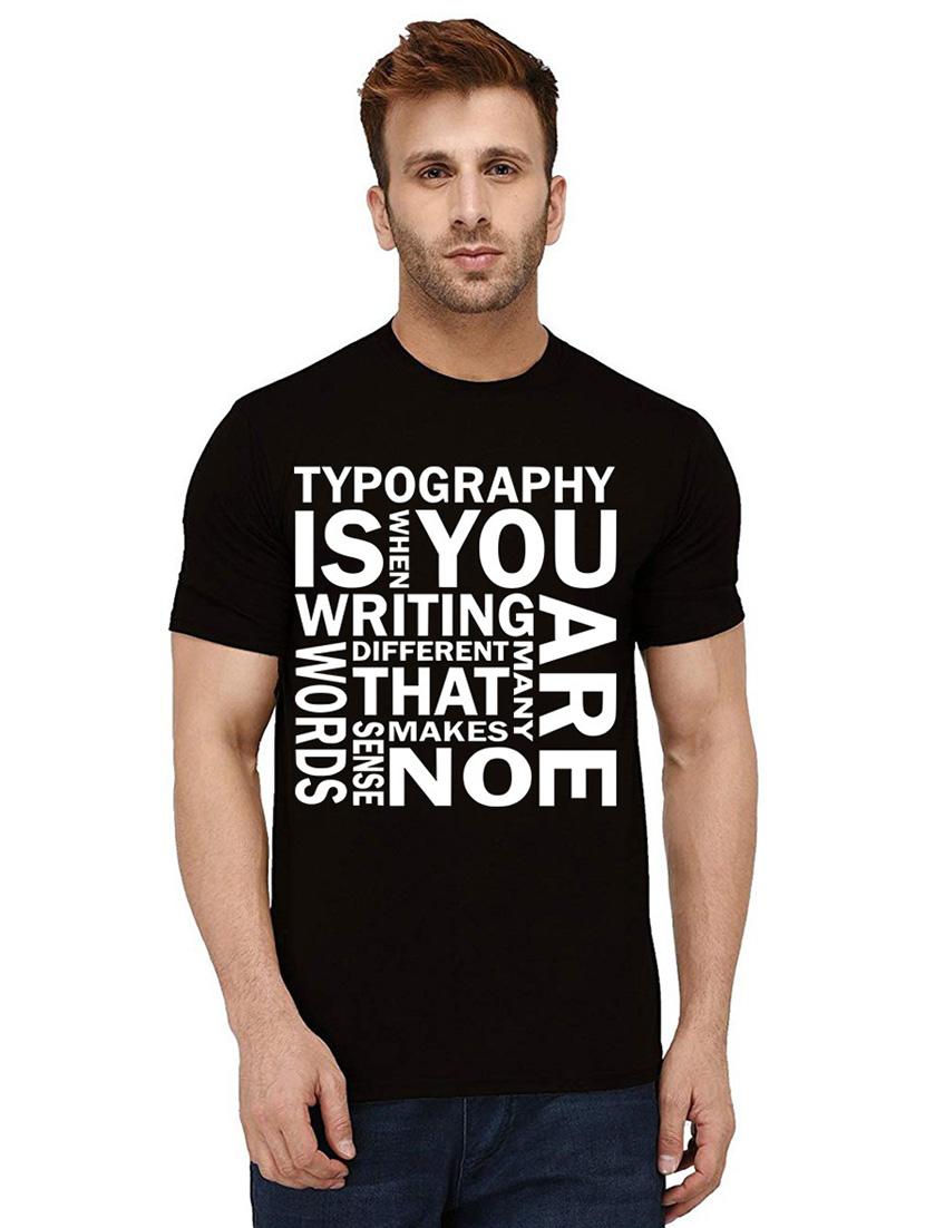 men round neck front print t-shirts - 21010786 - Zoom Image - 0