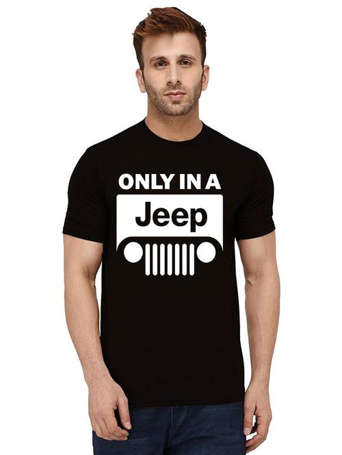 black front printed casual t-shirt - 21010820 - Standard Image - 0