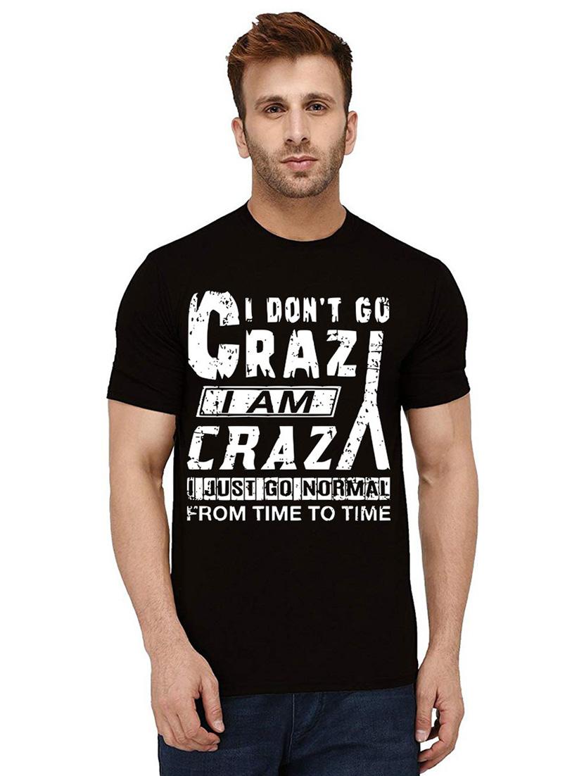 men round neck front print t-shirt - 21010962 -  Zoom Image - 0