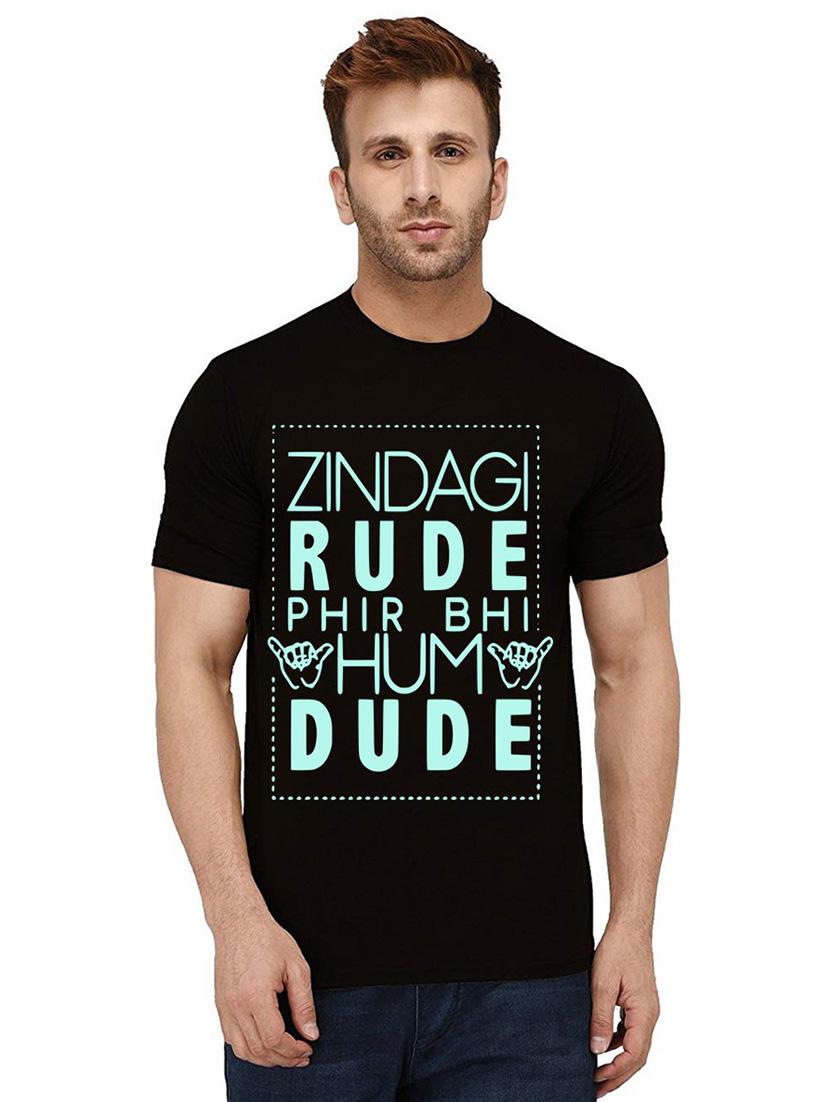 men's round neck front print t-shirt - 21011340 - Zoom Image - 0