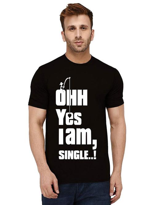men round neck front print t-shirt - 21011517 - Standard Image - 0
