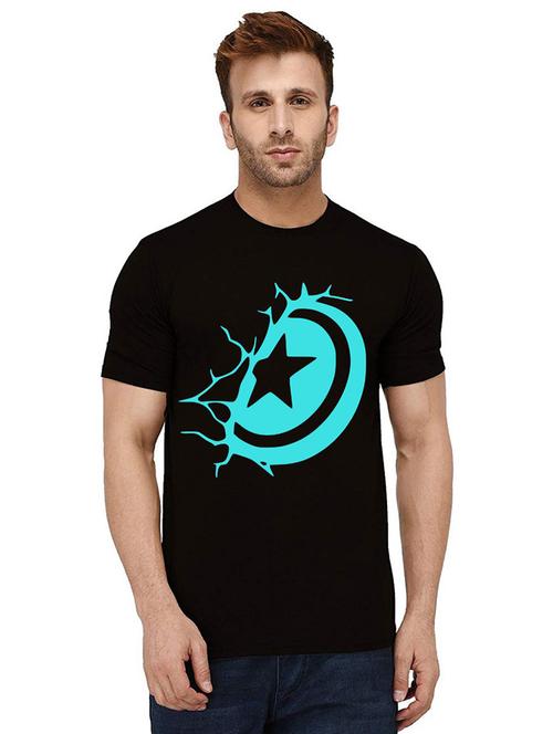 men round neck front printed t-shirt - 21011591 - Standard Image - 0