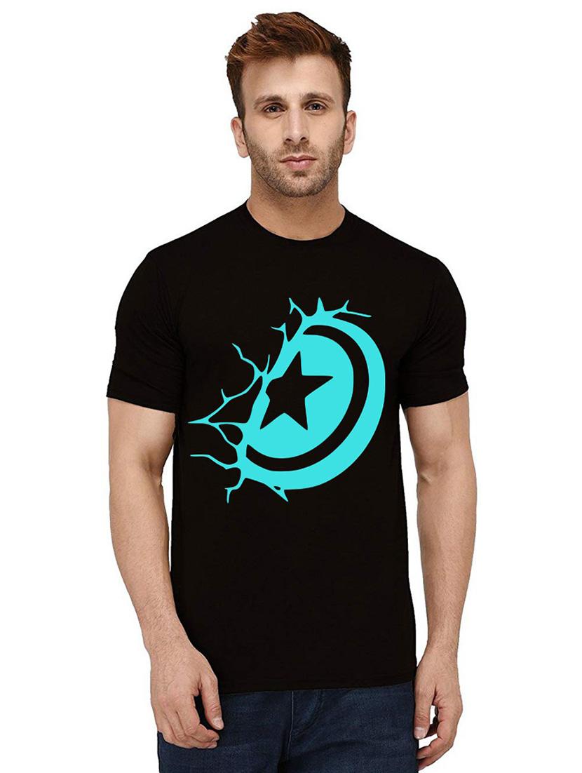 men round neck front printed t-shirt - 21011591 - Zoom Image - 0