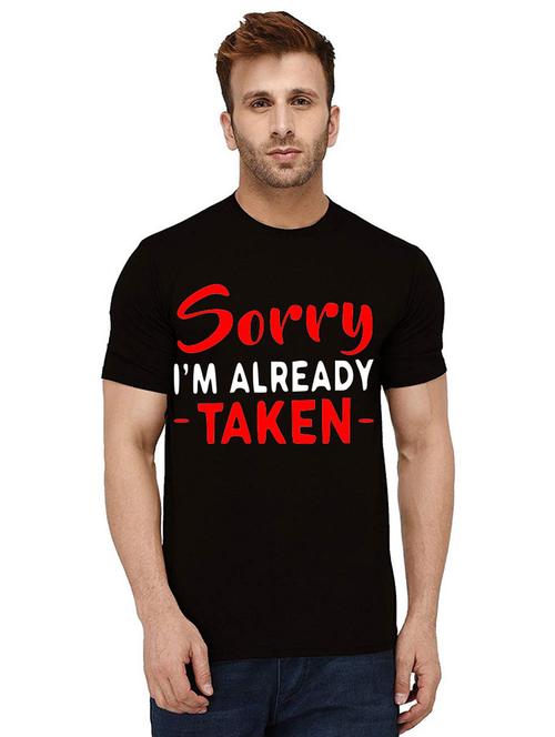 black front printed casual t-shirt - 21011649 - Standard Image - 0