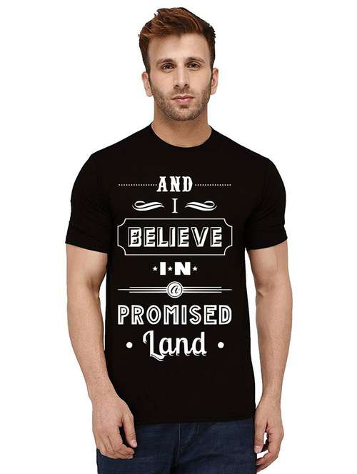 men's round neck front print t-shirt - 21011780 - Standard Image - 0