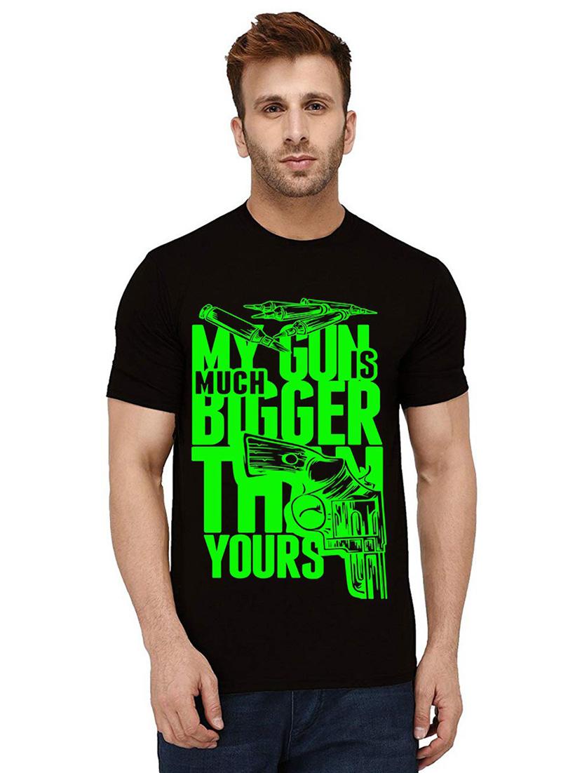 black front printed casual t-shirt - 21011855 - Zoom Image - 0