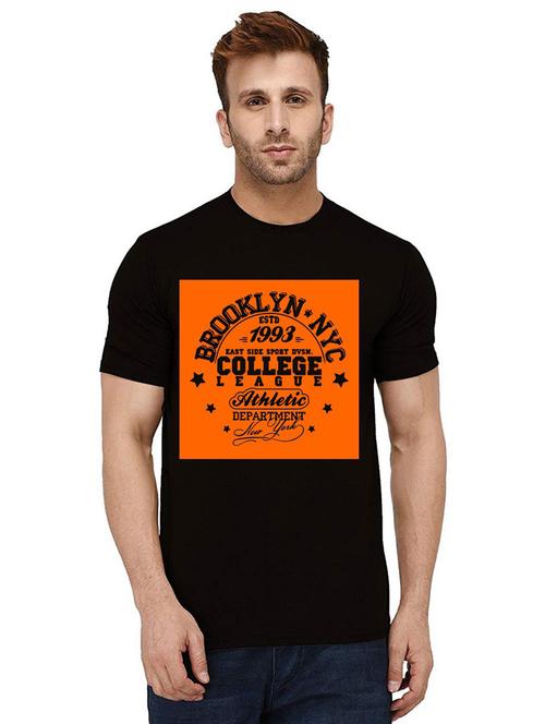 men round neck front printed t-shirt - 21011912 - Standard Image - 0