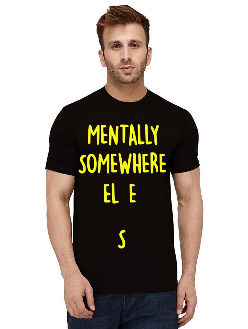 men round neck front print t-shirt - 21012146 -  Zoom Image - 0
