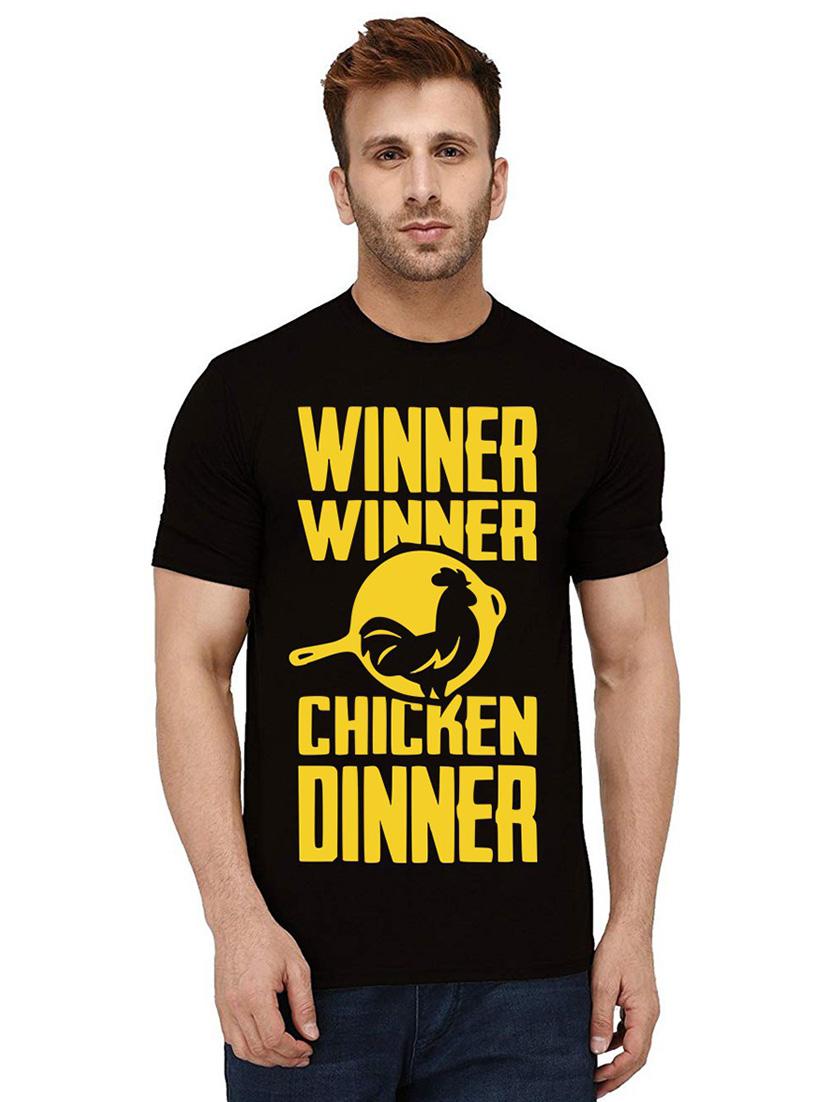 men round neck front print cotton t-shirt - 21012249 -  Zoom Image - 0