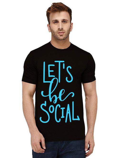 men round neck front printed t-shirt - 21012490 - Standard Image - 0