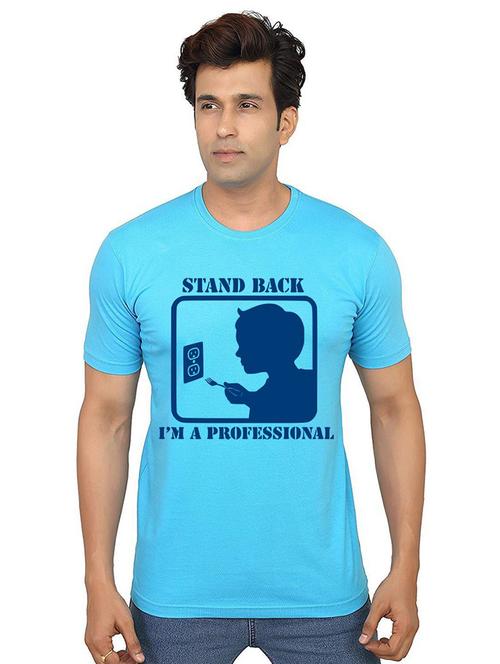 men front print round neck t-shirts - 21012869 - Standard Image - 0