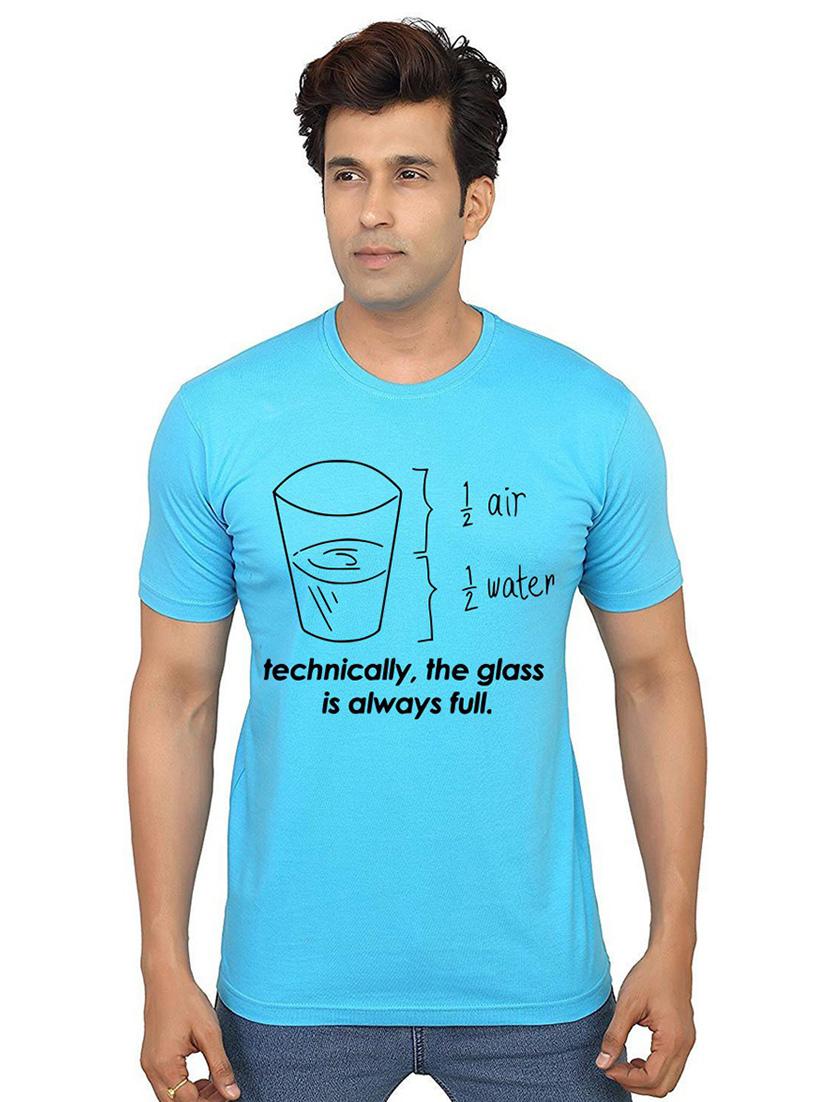 men round neck front print cotton t-shirt - 21012873 - Zoom Image - 0