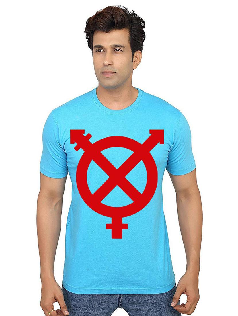 men round neck front print t-shirt - 21012931 -  Zoom Image - 0