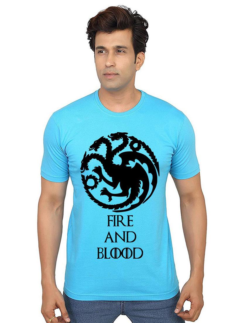 men round neck front printed t-shirt - 21013269 - Zoom Image - 0