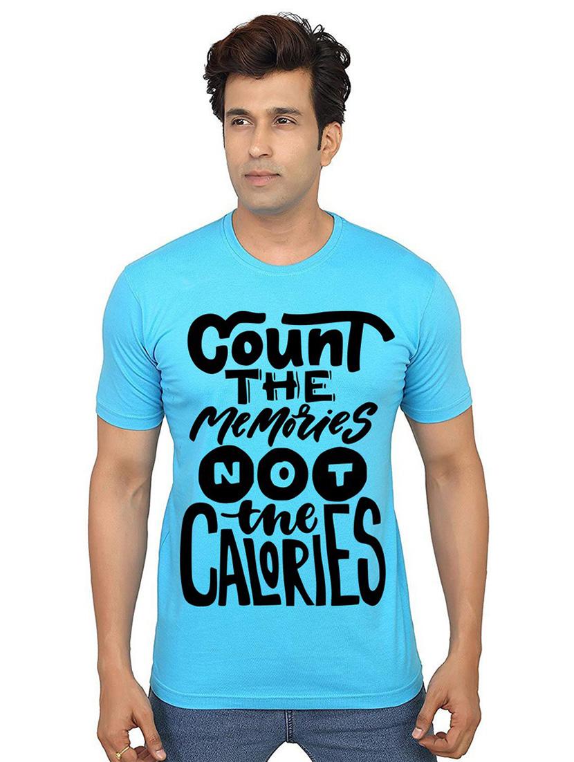 men round neck front print t-shirt - 21013333 -  Zoom Image - 0