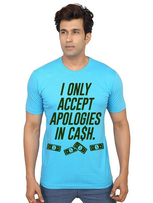 men's round neck front print t-shirt - 21013531 -  Standard Image - 0
