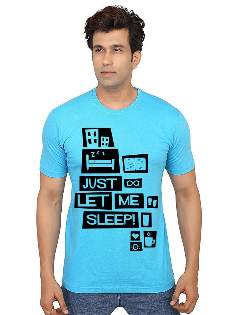 men round neck front printed t-shirt - 21014224 -  Zoom Image - 0