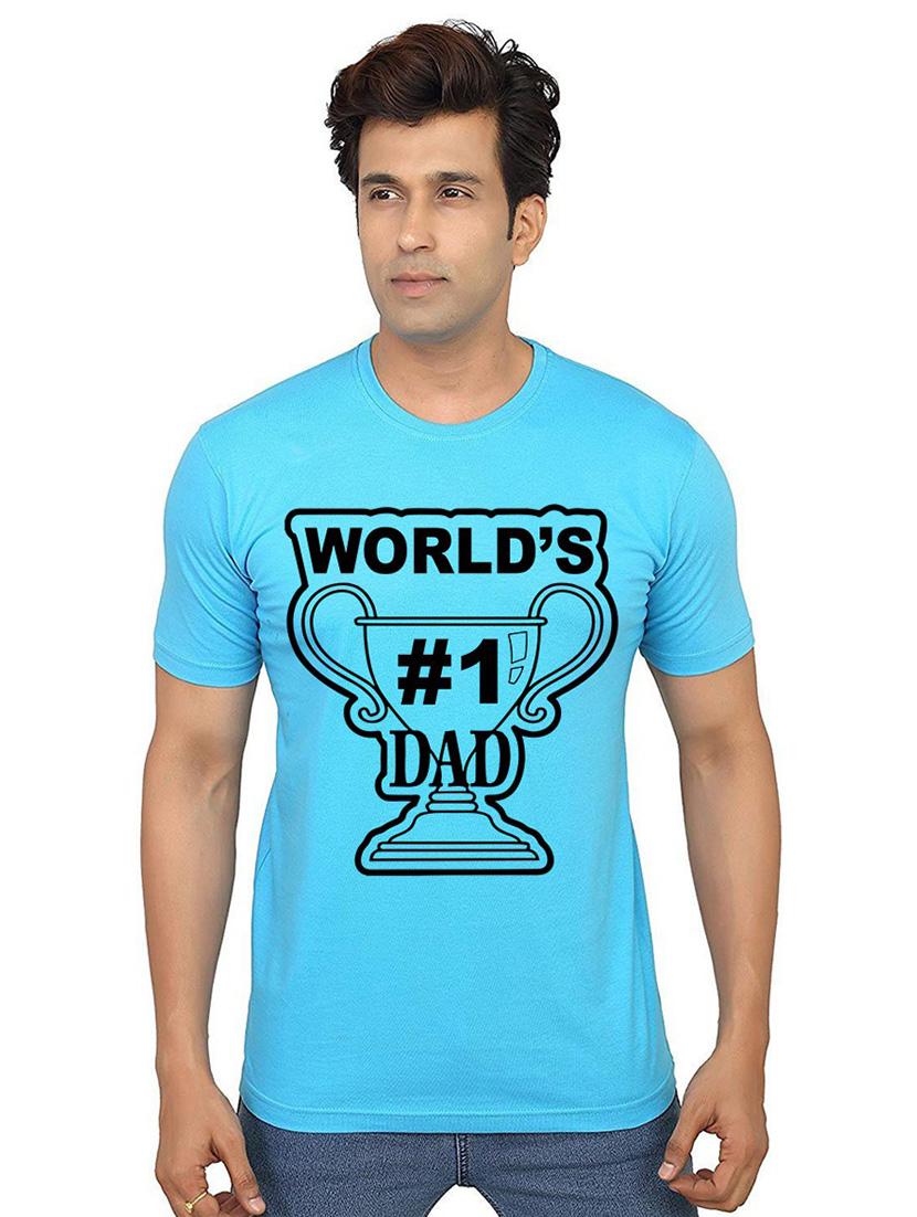 light blue front printed casual t-shirt - 21014543 - Zoom Image - 0
