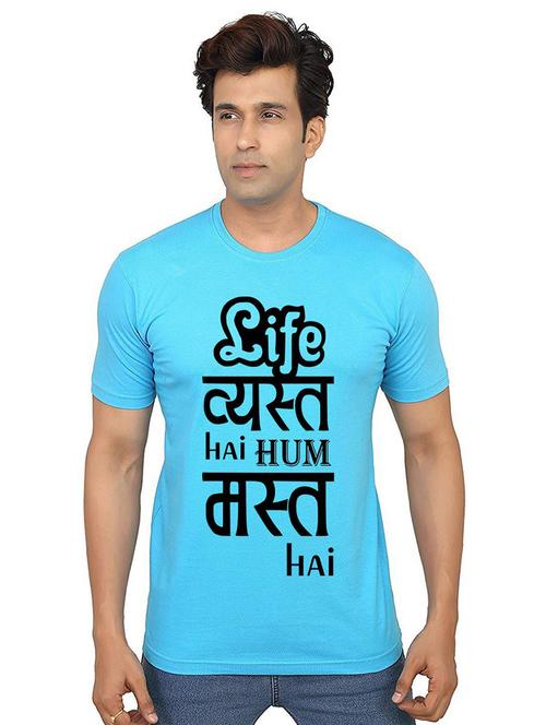 men round neck placement print t-shirt - 21014800 - Standard Image - 0