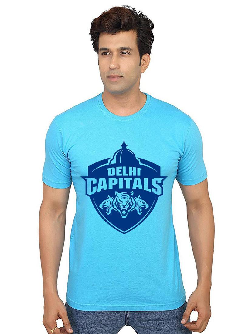 light blue front printed casual t-shirt - 21014930 -  Zoom Image - 0