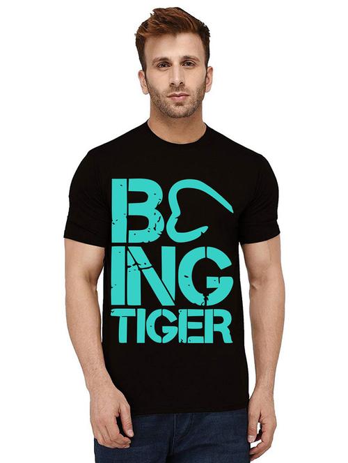 men round neck front print t-shirt - 21015043 -  Standard Image - 0