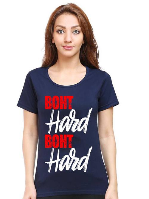 women round neck front print t-shirt - 21015535 - Standard Image - 0