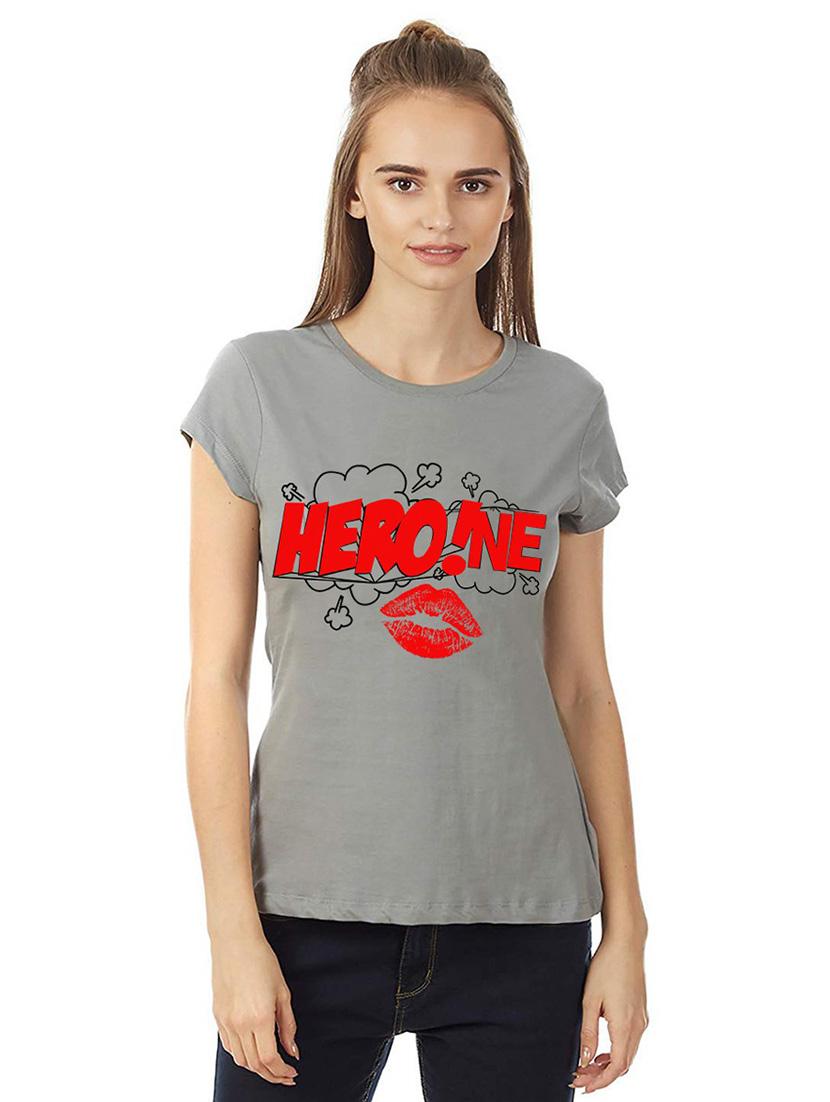 women round neck front print t-shirt - 21015590 - Zoom Image - 0