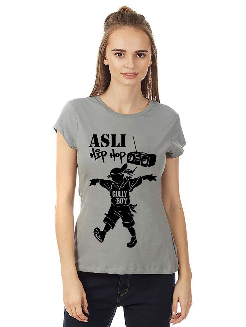women round neck front print t-shirt - 21015632 - Zoom Image - 0