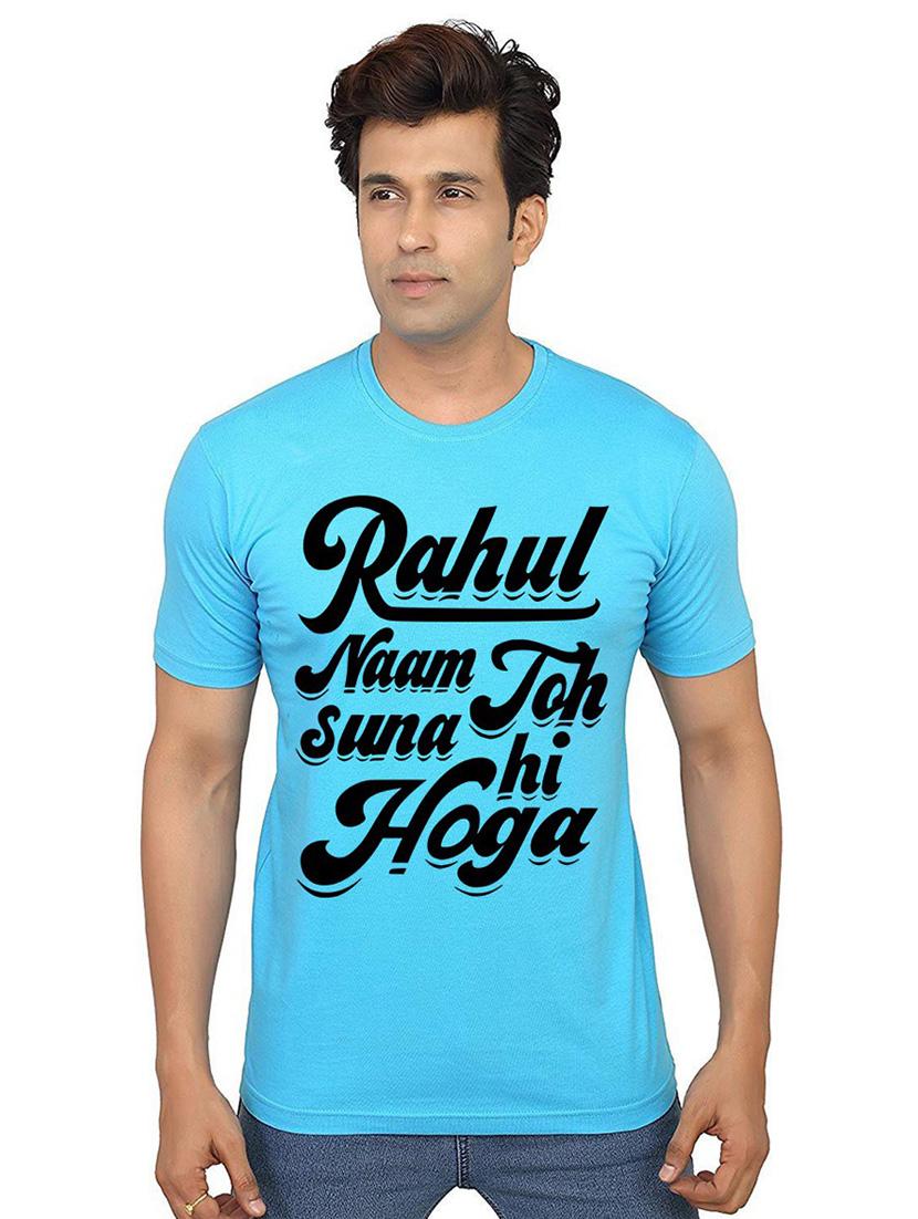 men round neck front print t-shirt
