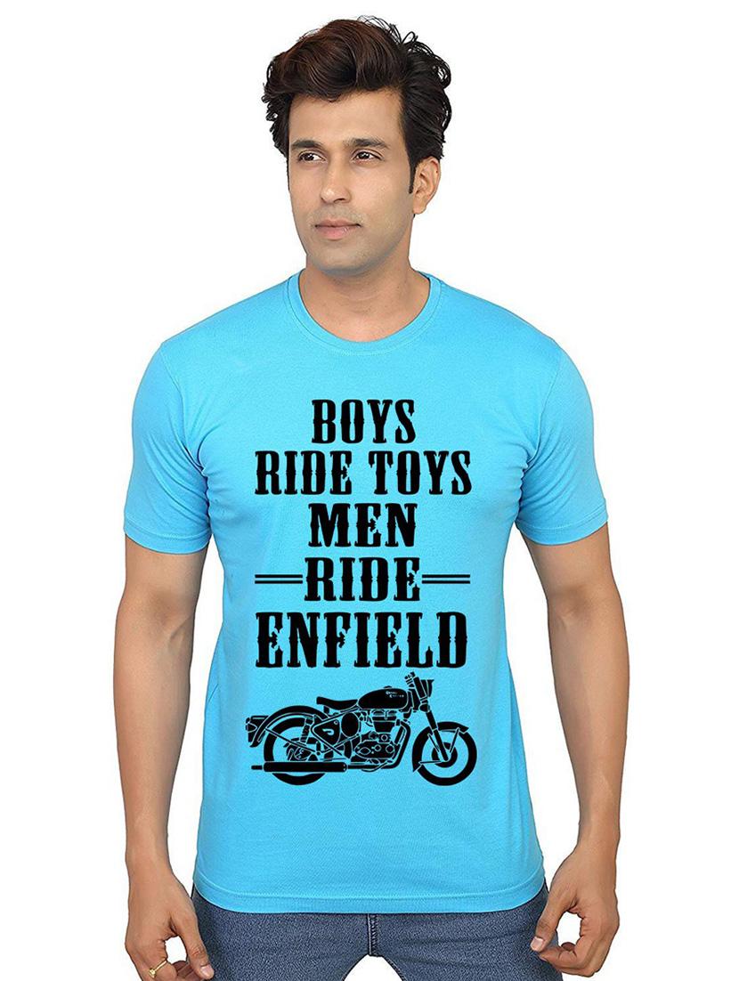 men round neck front print t-shirts