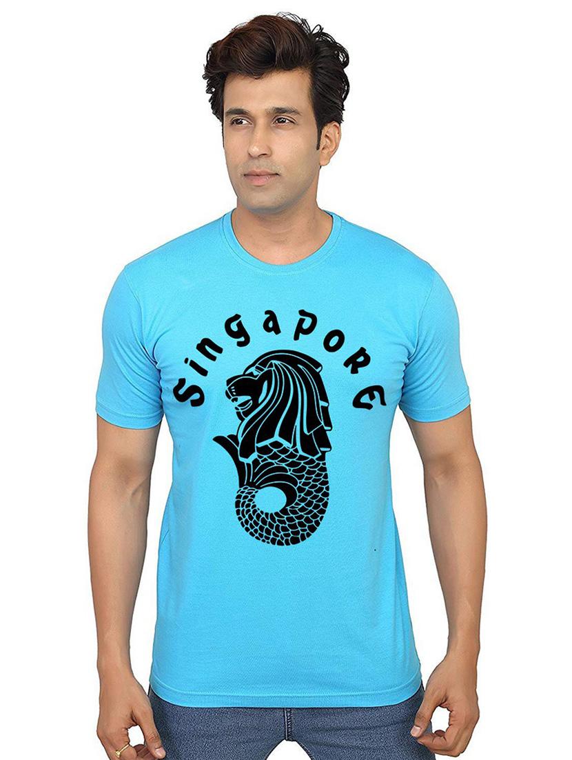 men round neck front print t-shirt
