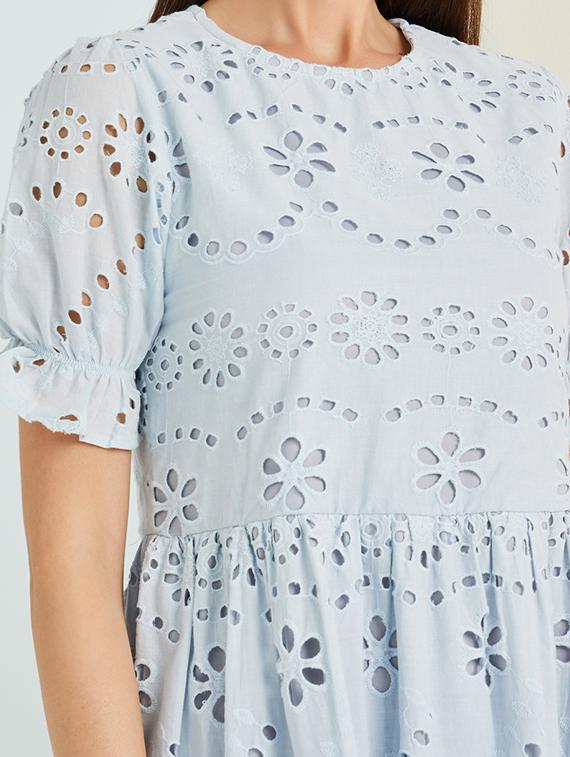 women schiffli worked a-line dress - 21015987 - Standard Image - 3