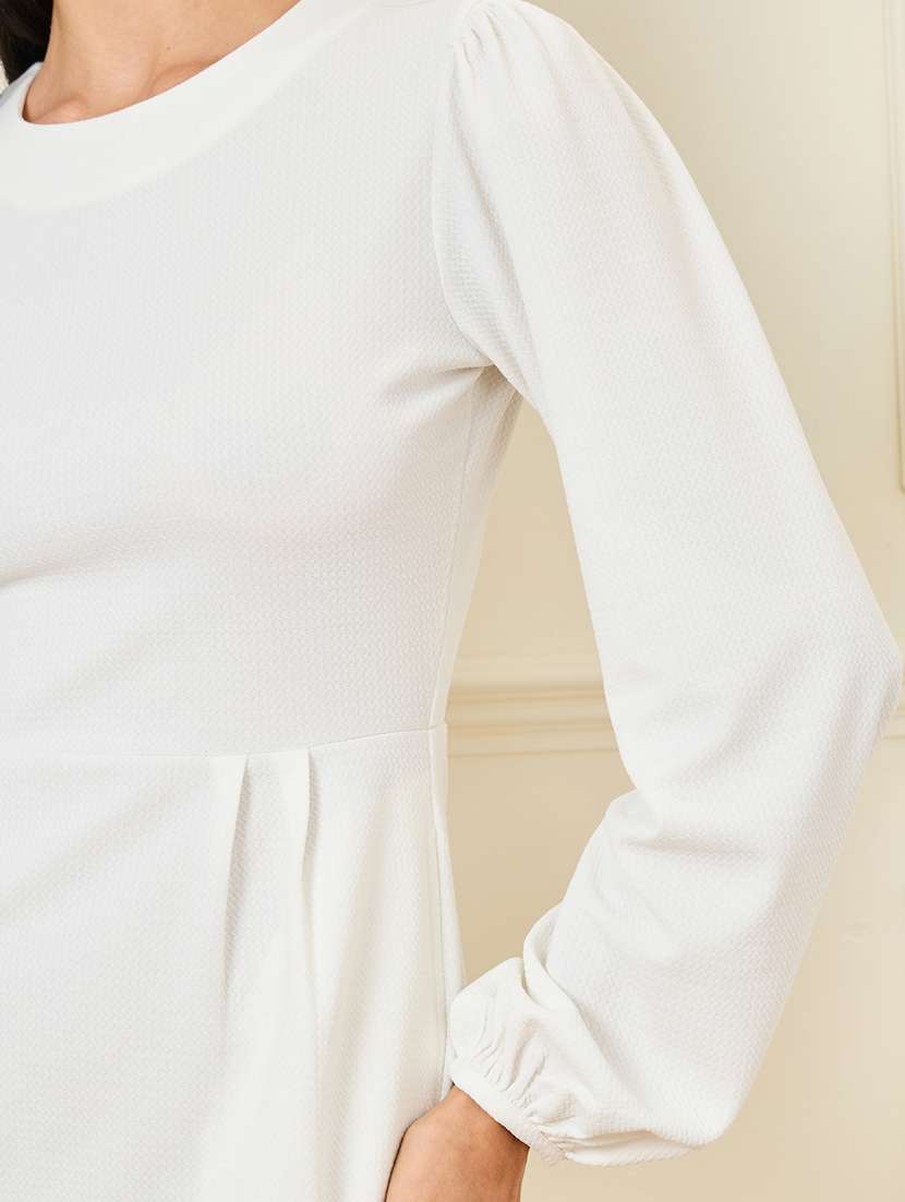 women round neck solid shift dress - 21015990 - Standard Image - 3