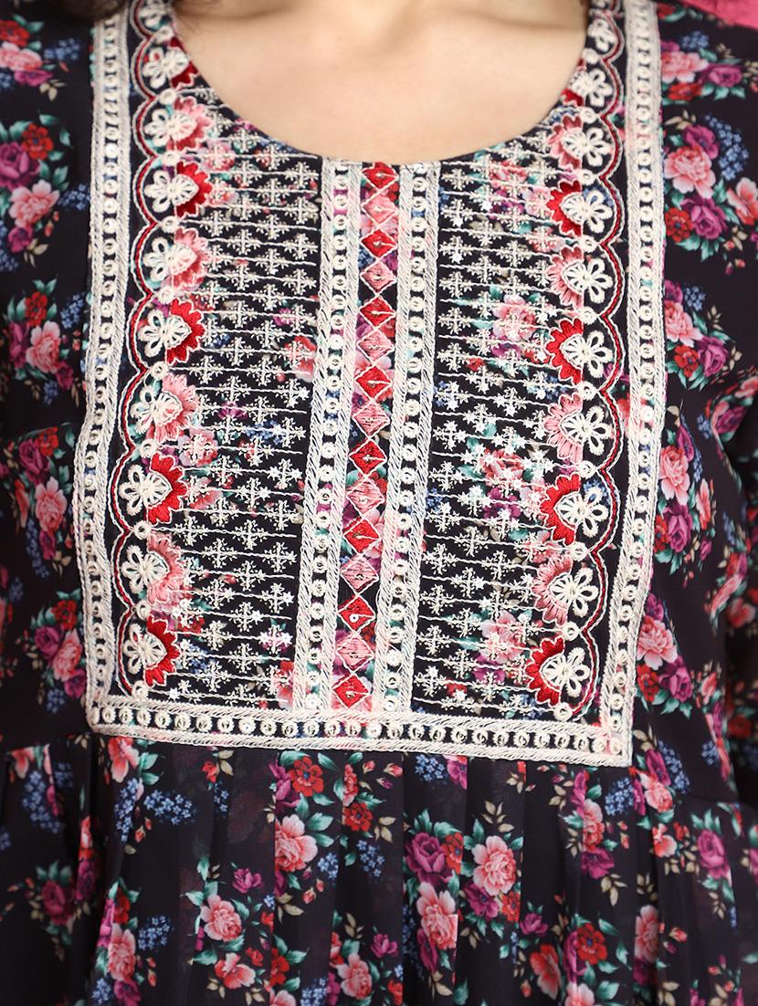 women orange printed round neck top - 21016246 - Standard Image - 5