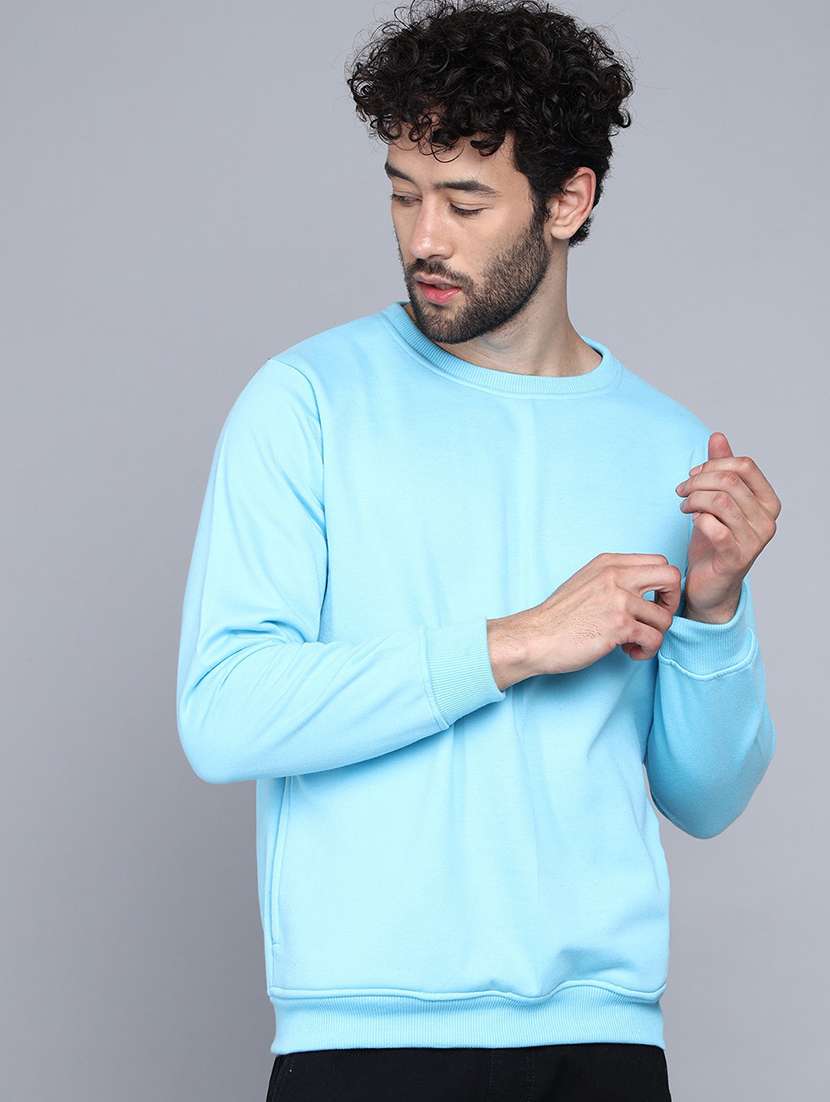 blue polycotton plain sweatshirt