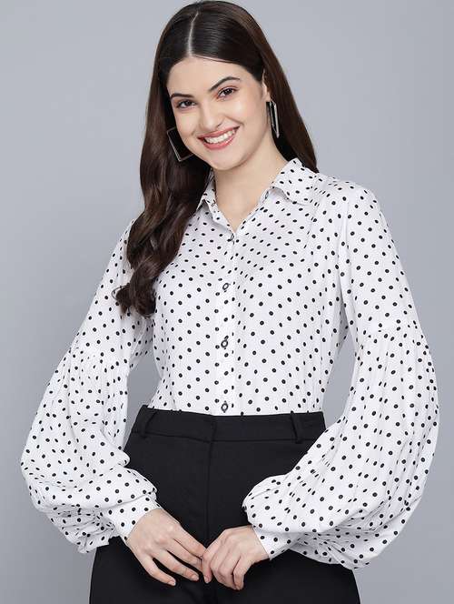 white printed detailed casual shirt - 21016451 -  Standard Image - 0