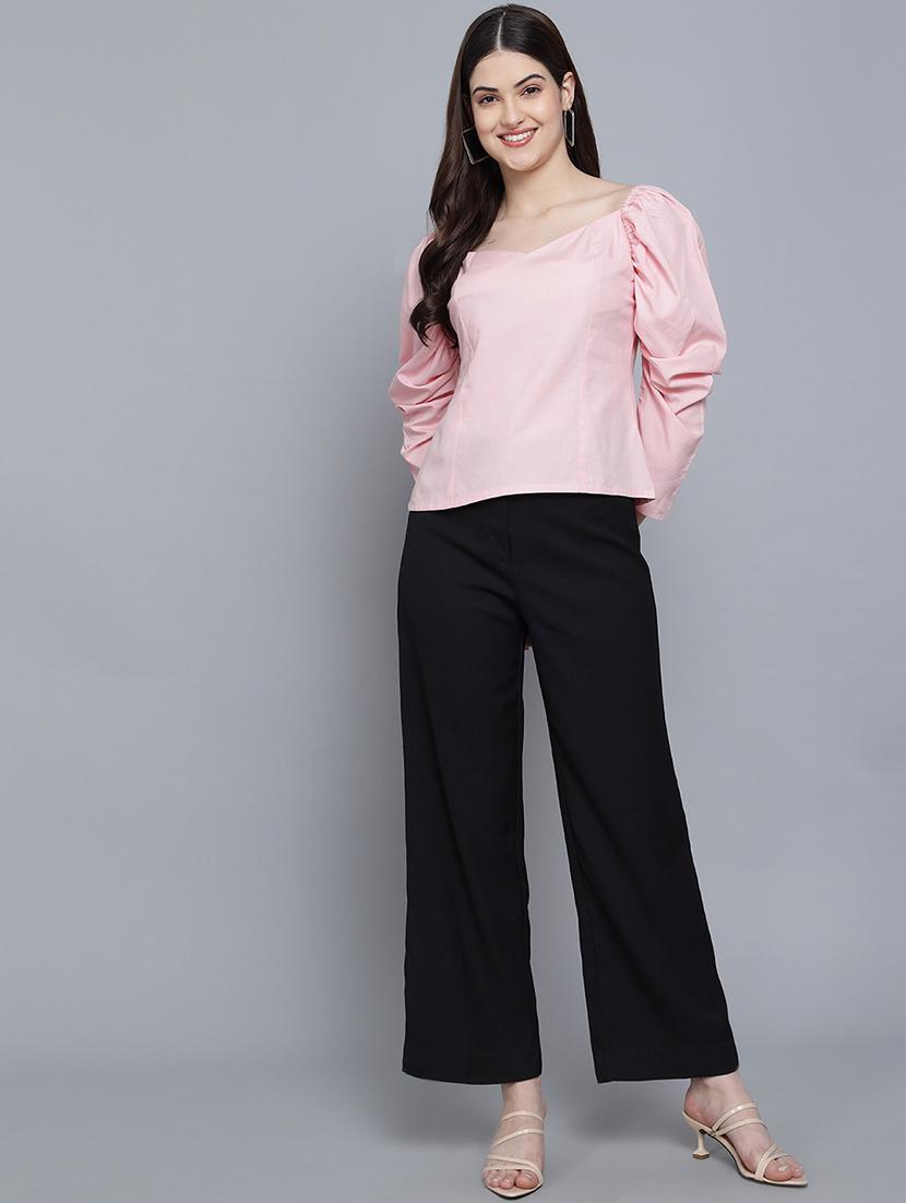 women solid pink casual top - 21016457 - Standard Image - 3