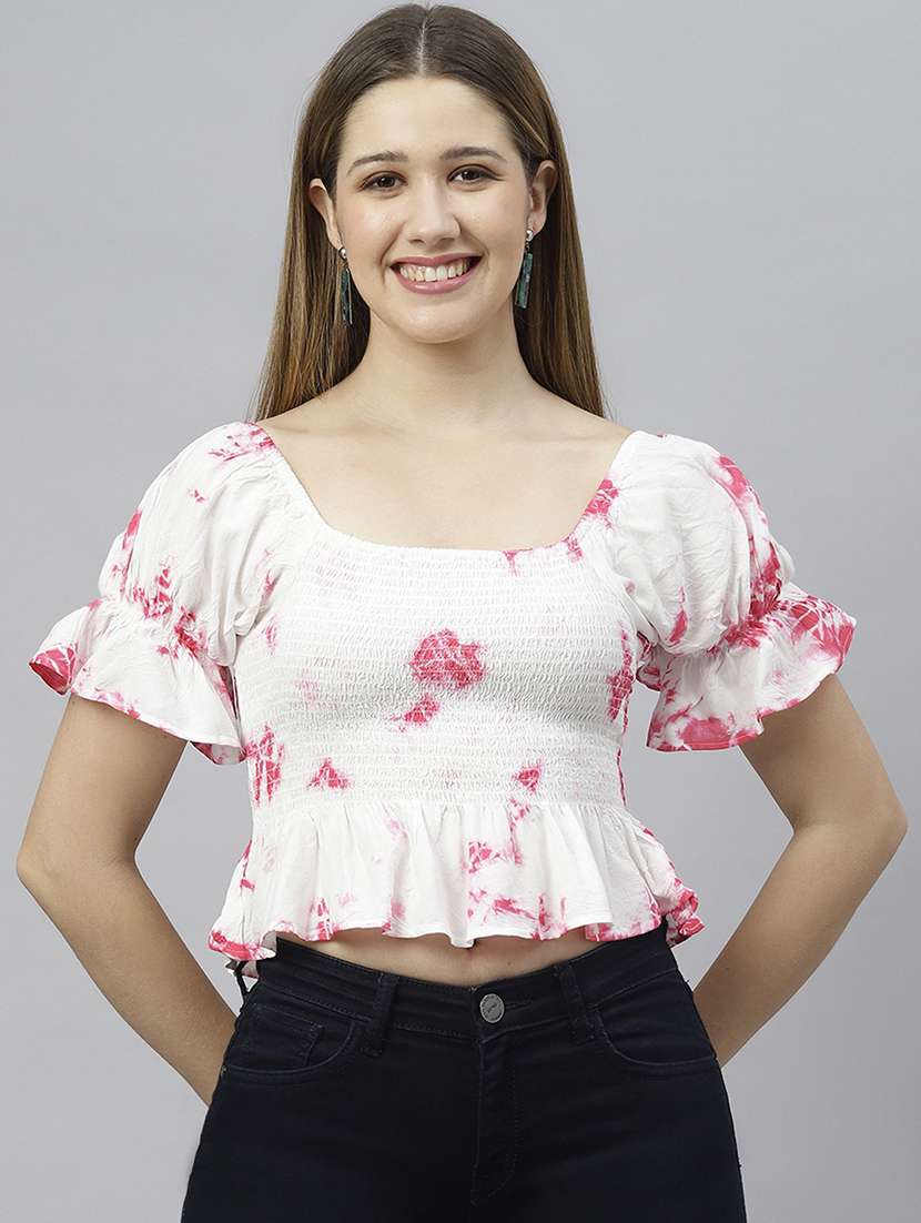 white viscose crop top
