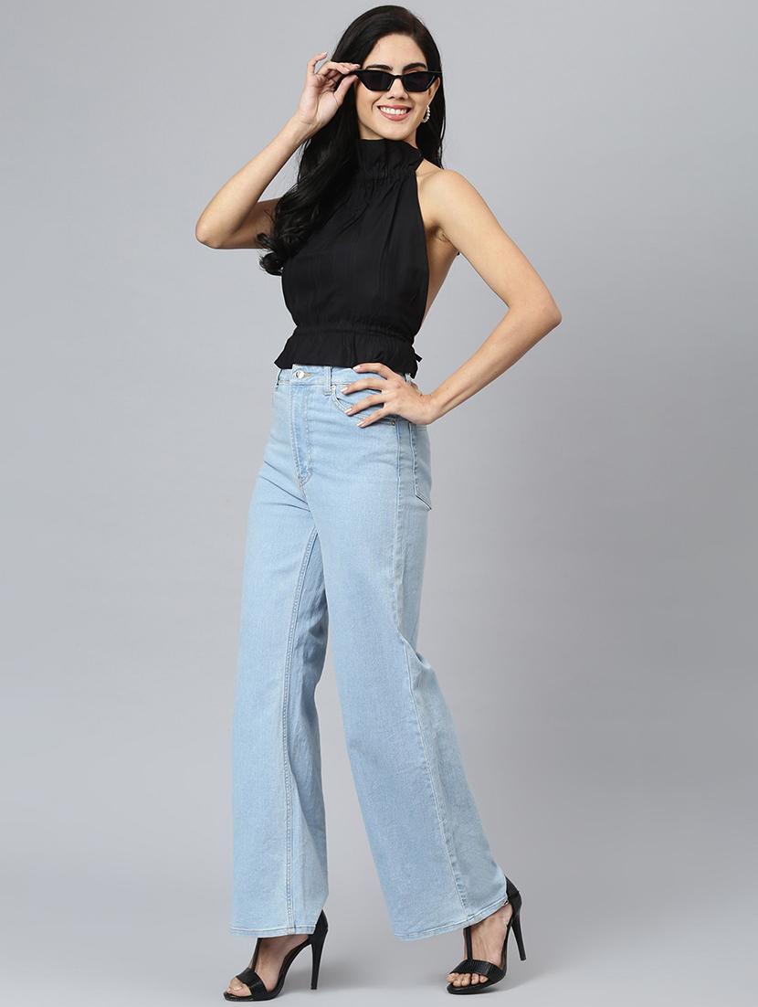 women solid halter neck backless top - 21016501 - Standard Image - 3